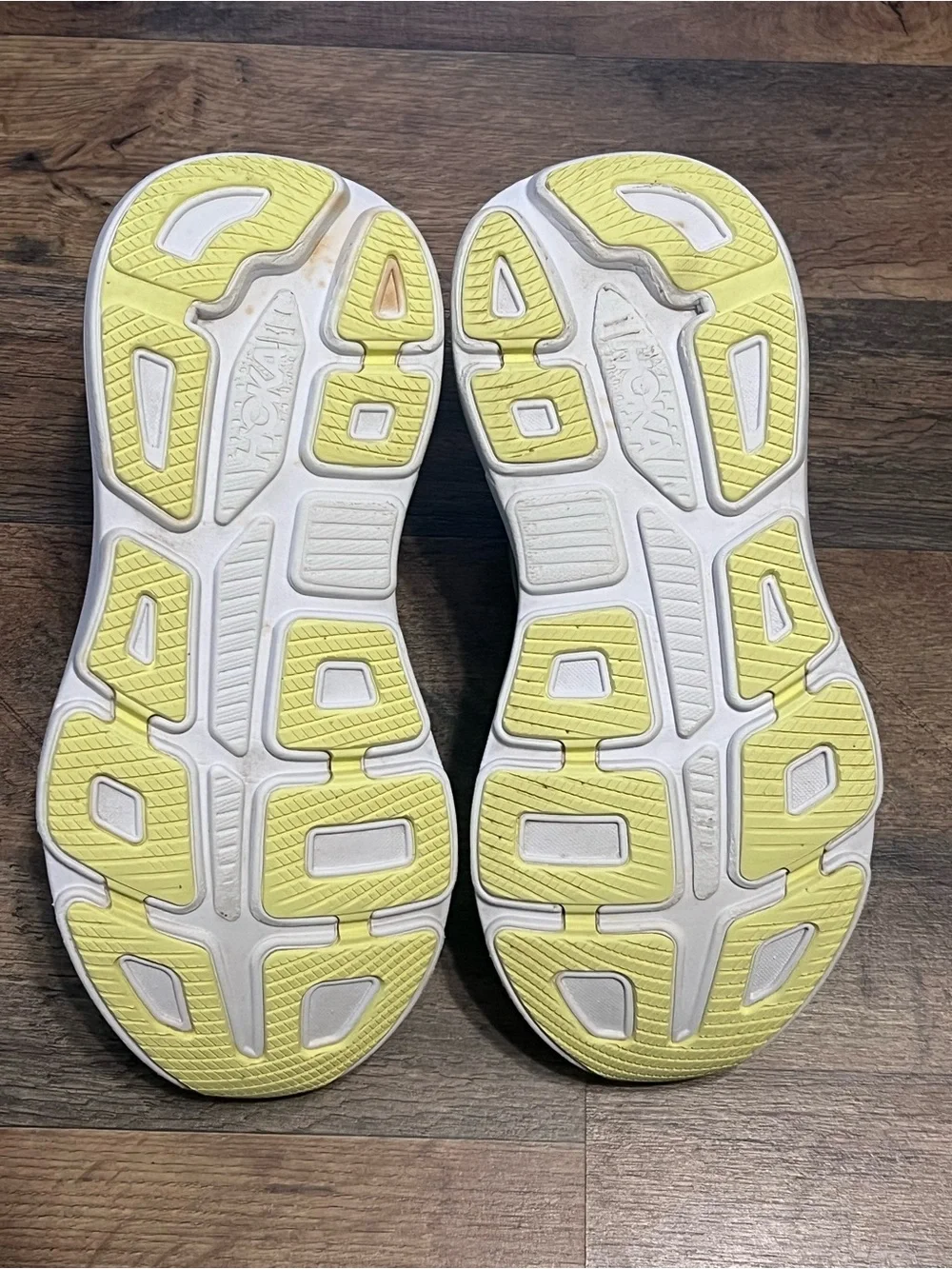 HOKA Mint Green and Pink Women's Running Sneakers